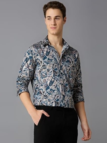 MARK & ALBERT Men's Slim Fit Cotton Formal Shirt
